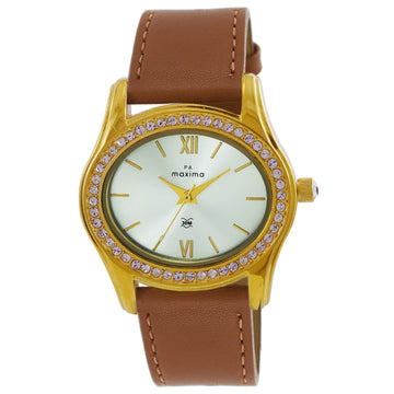 Maxima GOLD Women Silver Dial Analogue Watch - 58780LMLY